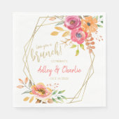 Bloemrijke herfst waterverf brunch trouwfeest serv servet (Voorkant)