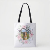 Bloemrijke Hond Moeder – Het Beste Moederdag Cadea Tote Bag (Voorkant)