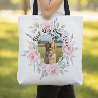 Bloemrijke Hond Moeder – Het Beste Moederdag Cadea Tote Bag