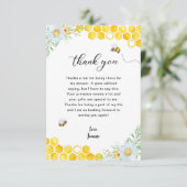 Bloemrijke honingbij dank je bedankkaart (Staand voorkant)