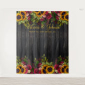 Bloemrijke houten fotohokje achtergrond voor een r wandkleed (Voorkant)