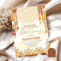 Bloemrijke Indiase bruidegom Haldi-ceremonie