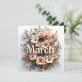 Bloemrijke Internationale Vrouwendag 8 maart Feestdagenkaart (Staand voorkant)