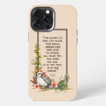 Bloemrijke iPhone-hoes met Sanderson-citaat