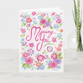 Bloemrijke 'Jou Missen' Felicitatiekaart Feestdagen Kaart