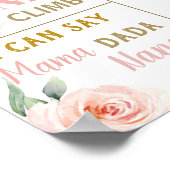 Bloemrijke jungle dieren 1e verjaardag mijlpaal st poster (Hoek)