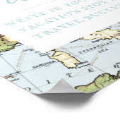 Bloemrijke kaart Reis Thema Gastboek Handtekening Poster (Hoek)