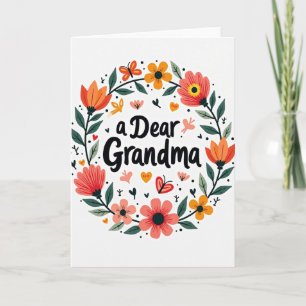 Bloemrijke kaart voor lieve oma
