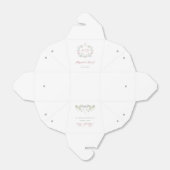 Bloemrijke kader religieuze huwelijksmonogrammen v bedankdoosjes (Uitgevouwen)