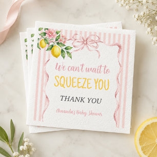 Bloemrijke Kan niet wachten om citroen baby shower Servet