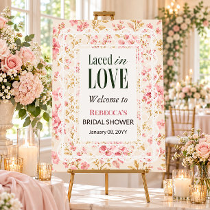 Bloemrijke Kanten In Love Vintage Bruidsfeest Welk Poster