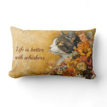 Bloemrijke kat & aangepaste quote