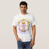 Bloemrijke kat grooming  t-shirt (Voorkant volledig)