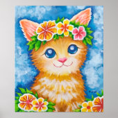 Bloemrijke Kat★ Poster (Voorkant)