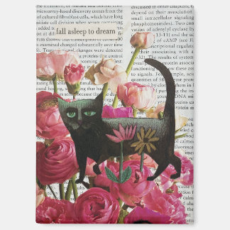 Bloemrijke katcollage wandkunst surrealistische de magneet