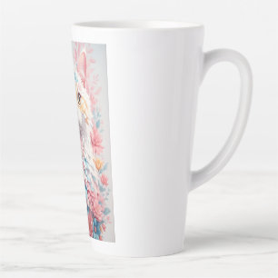 Bloemrijke kattenmok - Aquarel bloem kat koffiemok Latte Mok
