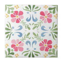 Bloemrijke keramische tegels voor huisdecoratie