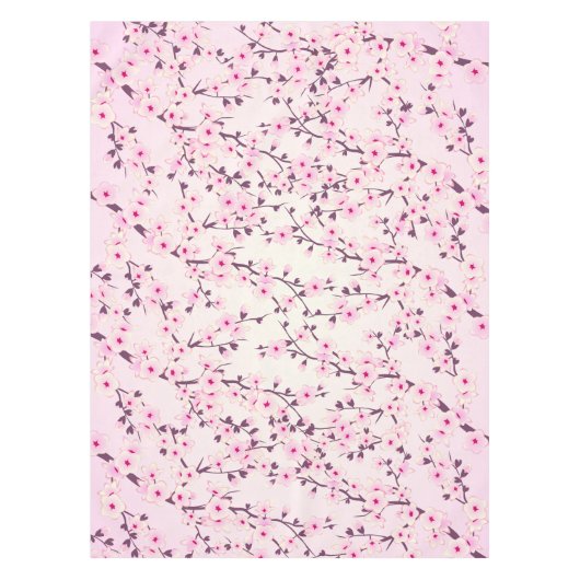 Bloemrijke Kersenbloesem Roze Tafelkleed (Voorkant)