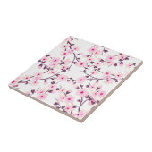 Bloemrijke kersenbloesem roze wit tegeltje (Zijkant)