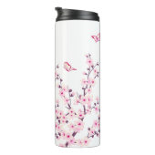 Bloemrijke kersenbloesems vlinders roze wit thermosbeker (Geroteerd rechts)