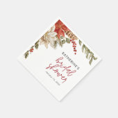 Bloemrijke Kerst Bruids Bruiloft  Servet (Hoek)