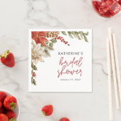 Bloemrijke Kerst Bruiloft Borrel Servet (Insitu)