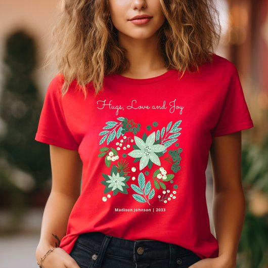 Bloemrijke Kerstfeest T-shirt