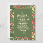 Bloemrijke kerstkaart - aangepaste boodschap, naam (Voorkant)