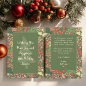 Bloemrijke Kerstkaart - Eigen Bericht, Naam & Datu