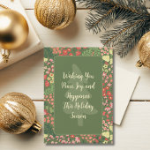 Bloemrijke Kerstkaart - Eigen Bericht, Naam & Datu