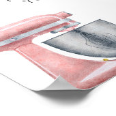 Bloemrijke keuken bruiloftsdouche drankjes bord poster (Hoek)