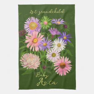 Bloemrijke keukendoek voor een oma voor de eerste  theedoek