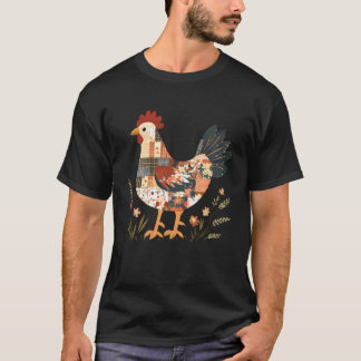 Bloemrijke Kip Cottagecore Boerderij Esthetiek Lan T-shirt