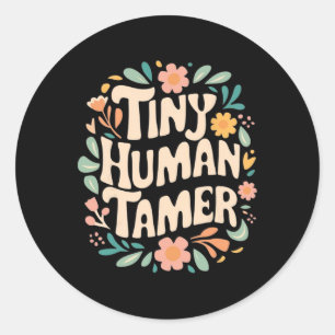 Bloemrijke Kleine Mens Temmer Leraar Leven School  Ronde Sticker