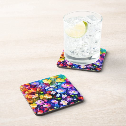 Bloemrijke Kleurene explosie Bier Onderzetter (Rechterzijde)