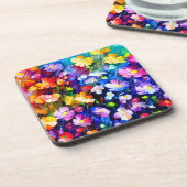 Bloemrijke Kleurenexplosie Bier Onderzetter (Linkerzijde)