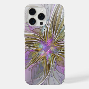 Bloemrijke Kleurrijke Abstracte Fractal Met Roze & iPhone 15 Pro Max Case