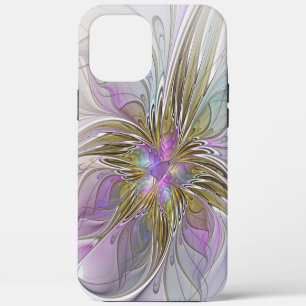 Bloemrijke Kleurrijke Abstracte Fractal Met Roze & iPhone 12 Pro Max Hoesje