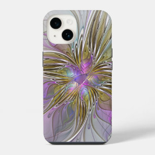 Bloemrijke Kleurrijke Abstracte Fractal Met Roze & iPhone 14 Hoesje