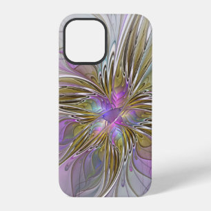 Bloemrijke Kleurrijke Abstracte Fractal Met Roze & iPhone 12 Pro Hoesje