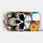 Bloemrijke kleurrijke schedel Case-Mate iPhone case (Achterkant (horizontaal))