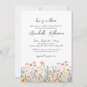 Bloemrijke Kleurrijke Wilde Bloemen Bruidsdouche Kaart (Voorkant)