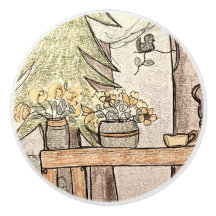 Bloemrijke knoppen om dressoirs, tafelconsoles te