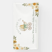 Bloemrijke Koets Welkom Banner | Saliegroen (Verticaal)