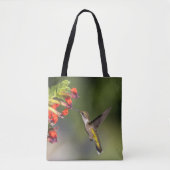 Bloemrijke Kolibrie Kunst Tas Moederdag Cadeau (Voorkant)