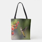 Bloemrijke Kolibrie Kunst Tas Moederdag Cadeau (Achterkant)