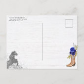 Bloemrijke Koningsblauwe Zilveren Charra Paard Qui Uitnodiging Briefkaart (Achterkant)