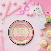 Bloemrijke koraal bruiloft dag papieren bordje (Feest)