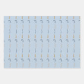 Bloemrijke krabbels in blauw inpakpapier vel (Voorkant 2)