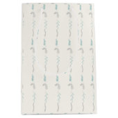 Bloemrijke krabbels op gebroken wit medium cadeauzakje (Voorkant)